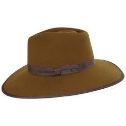 Jo Wool Felt Rancher Fedora Hat - Chestnut -Bailey Hat Shop 430148