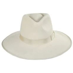 Jo Wool Felt Rancher Fedora Hat - Ivory