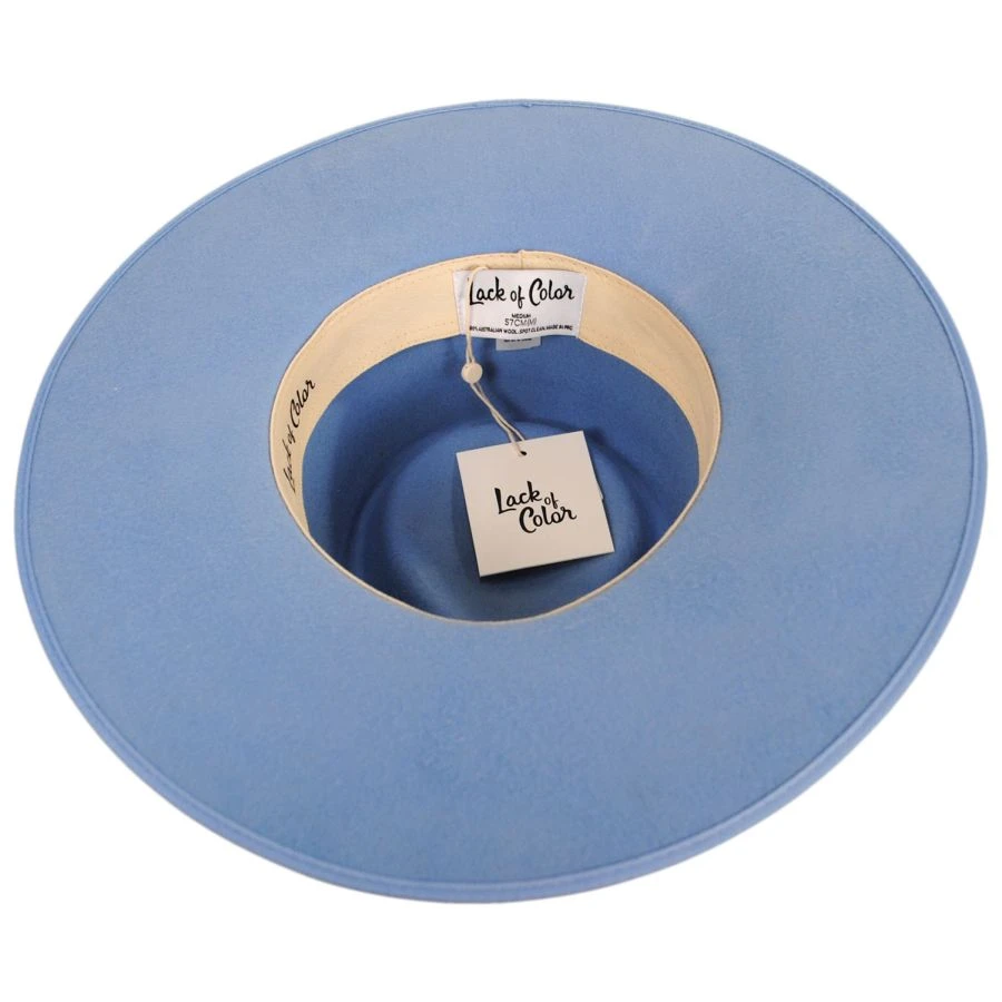 Wool Felt Rancher Fedora Hat - Light Blue 5 Wool Felt Rancher Fedora Hat - Light Blue - Image 3