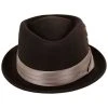 Stout Wool Felt Diamond Crown Fedora Hat - Brown/Tan