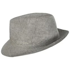 Stetson Linen Herringbone Trilby Fedora Hat -Bailey Hat Shop 440019