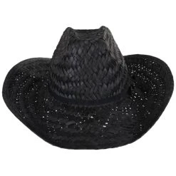 Houston Rush Straw Cowboy Hat - Black