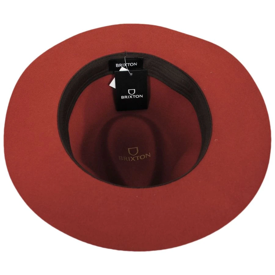 Wesley Packable Wool Felt Fedora Hat - Orange 5 Wesley Packable Wool Felt Fedora Hat - Orange - Image 3