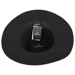 Messer Wool Felt Western Fedora Hat - Black -Bailey Hat Shop 441698