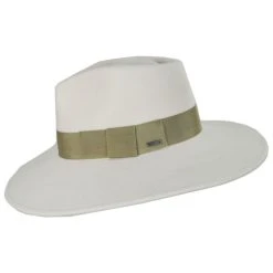 Joanna Wool Felt Fedora Hat - Ivory/Tan -Bailey Hat Shop 443238