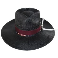 Vintage Couture Spade Bangora Shantung Straw Fedora Hat