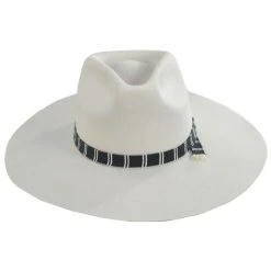 Leigh Wool Felt Wide Brim Fedora Hat - Off White
