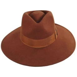 Joanna Wool Felt Fedora Hat - Caramel
