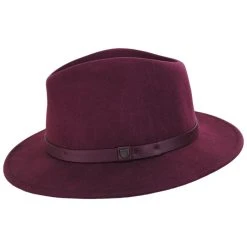 Messer Wool Felt Fedora Hat - Maroon -Bailey Hat Shop 449054