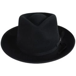 Scala Puebla Wool Felt Fedora Hat - Black