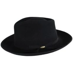 Alternative view of Scala Puebla Wool Felt Fedora Hat - Black