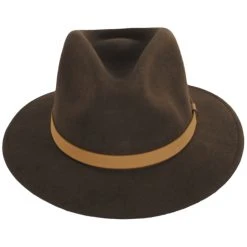 Messer Wool Felt Fedora Hat - Brown/Beige