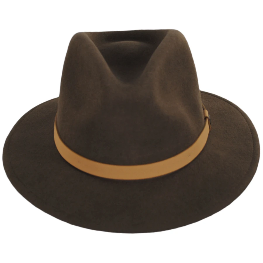 Messer Wool Felt Fedora Hat - Brown/Beige 3 Messer Wool Felt Fedora Hat - Brown/Beige