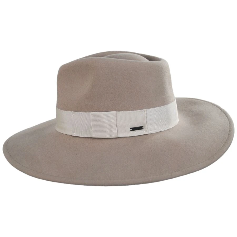 Joanna Wool Felt Fedora Hat - Fawn 4 Joanna Wool Felt Fedora Hat - Fawn - Image 2