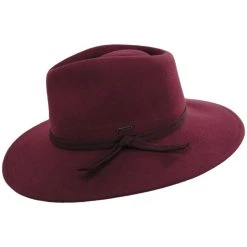 Joanna Packable Wool Felt Fedora Hat - Wine -Bailey Hat Shop 455949