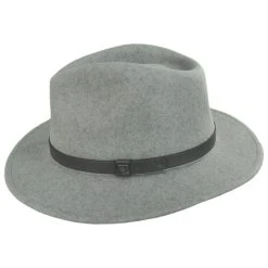 Messer Melange Wool Felt Fedora Hat - Gray/Dark Gray -Bailey Hat Shop 456546
