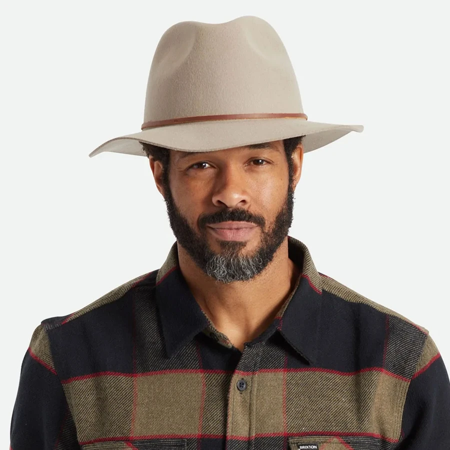 Wesley Wool Felt Floppy Fedora Hat - Tan 4 Wesley Wool Felt Floppy Fedora Hat - Tan - Image 2