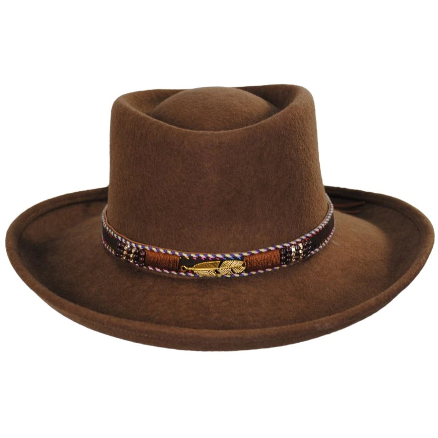 Belted Southwest Wool Felt Gambler Hat 3 Belted Southwest Wool Felt Gambler Hat