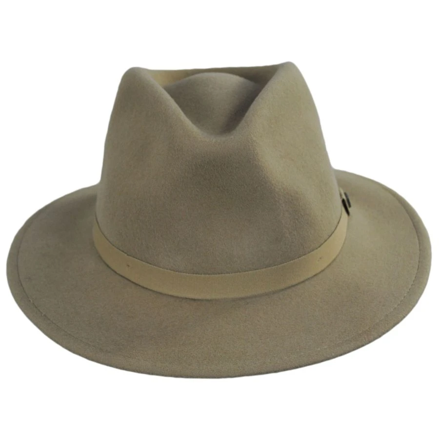 Messer Packable Wool Felt Fedora Hat - Sand 3 Messer Packable Wool Felt Fedora Hat - Sand