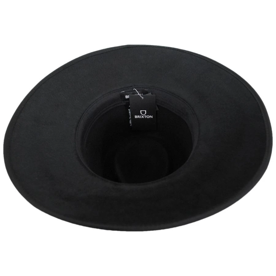 Jo Wool Felt Rancher Fedora Hat - Black 5 Jo Wool Felt Rancher Fedora Hat - Black - Image 3