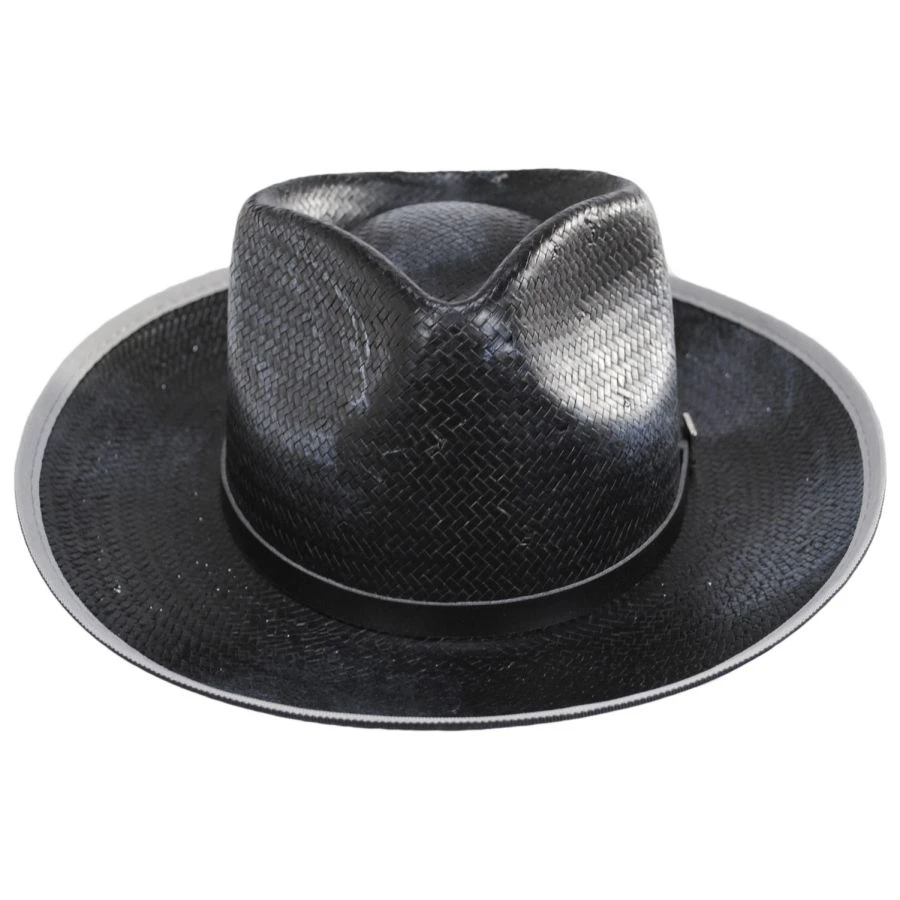 Ritz Distressed Toyo Straw Fedora Hat 3 Ritz Distressed Toyo Straw Fedora Hat