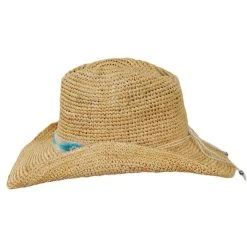 Alternative view of Blue Jaye Crochet Raffia Straw Western Hat