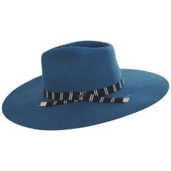 Leigh Wool Felt Wide Brim Fedora Hat - Teal -Bailey Hat Shop 473375