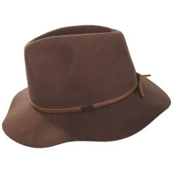 Wesley Wool Felt Floppy Fedora Hat - Dark Tan -Bailey Hat Shop 474588