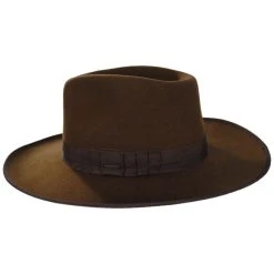 Alternative view of Reno Wool Felt Fedora Hat - Coffee