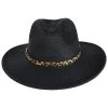 Leopard Band Toyo Straw Safari Fedora Hat -Bailey Hat Shop 477123
