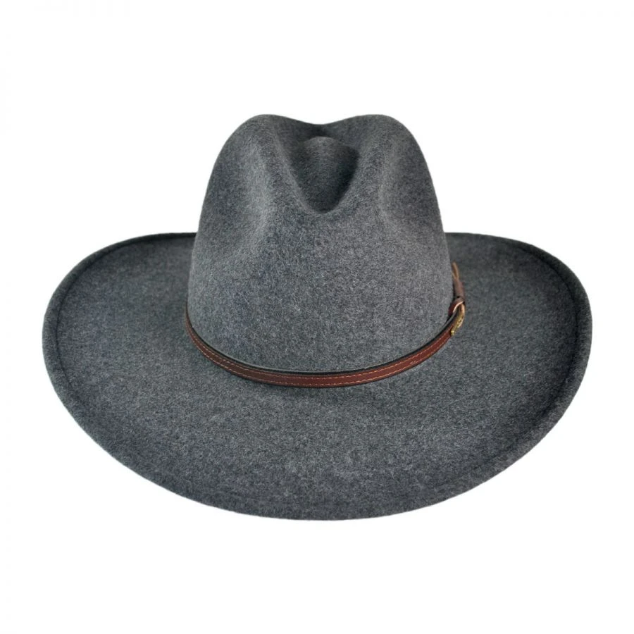 Stetson Grey Bull Crushable Wool Felt Aussie Hat 3 Stetson Grey Bull Crushable Wool Felt Aussie Hat