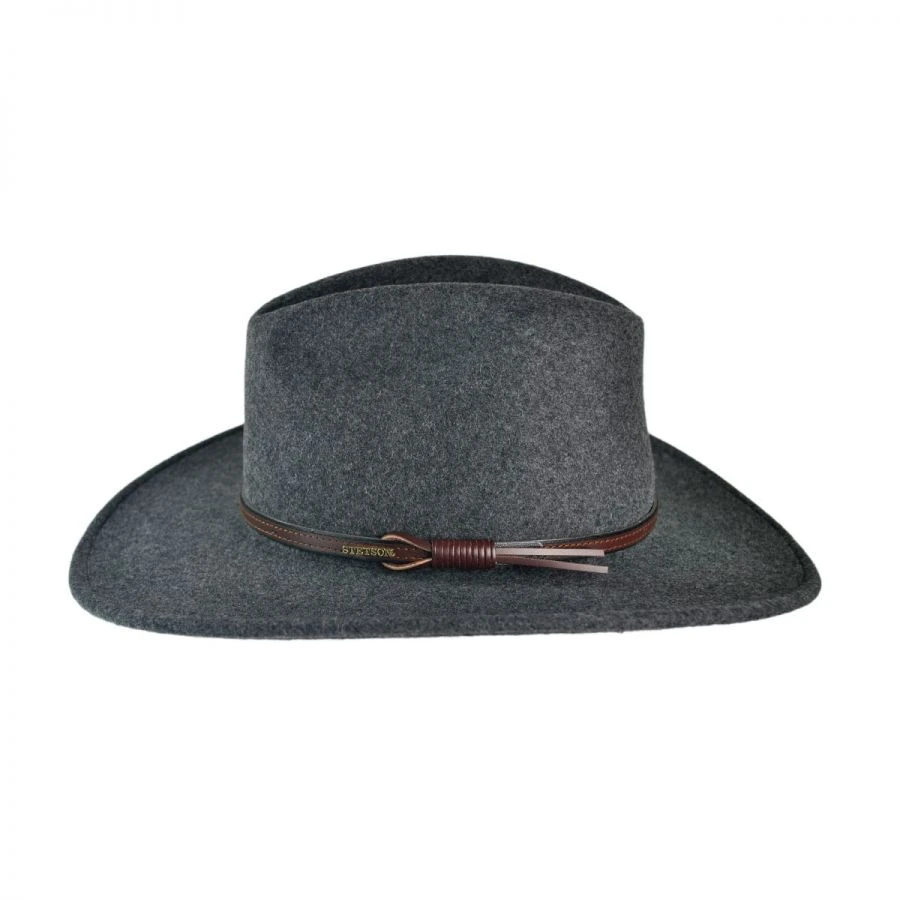 Stetson Grey Bull Crushable Wool Felt Aussie Hat 4 Stetson Grey Bull Crushable Wool Felt Aussie Hat - Image 2