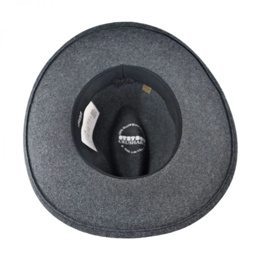 Stetson Grey Bull Crushable Wool Felt Aussie Hat 5 Stetson Grey Bull Crushable Wool Felt Aussie Hat - Image 3