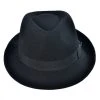 Detroit Wool Felt Trilby Fedora Hat - Black