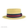 Striped Band Wheat Straw Skimmer Hat -Bailey Hat Shop 75977