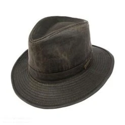 Officially Licensed Weathered Cotton Safari Fedora Hat 7 Officially Licensed Weathered Cotton Safari Fedora Hat -Bailey Hat Shop size l 4