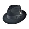 Bailey Gangster Wool Felt Fedora Hat -Bailey Hat Shop size s 12